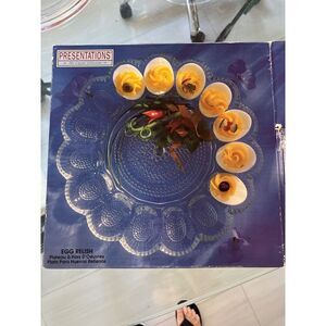 Vintage Indiana Glass‎ Crystal Collection Relish And Egg Tray. Perfect!